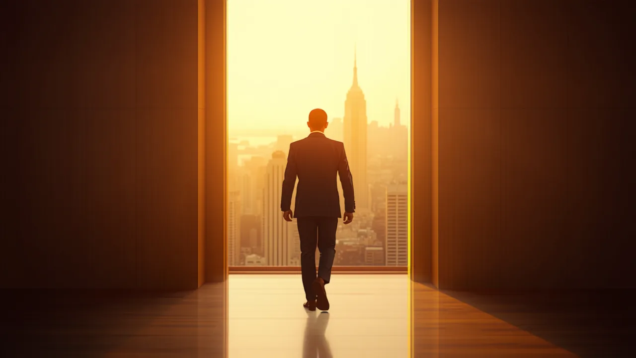Business owner stepping away from operations with systems running independently in the background