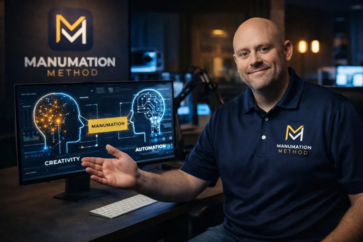 Jeremy Kean presenting the Manumation Method - where human creativity meets automated systems