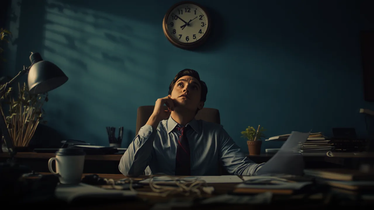 Business owner pouring hours into a machine labeled Manual Processes and Waiting - only a fraction comes out as actual work